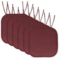 Burgundy Herringbone Memory Foam Chair Pad 6 Pack B12141