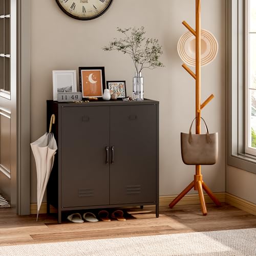 Black 2 Door Metal Storage Cabinet O7839