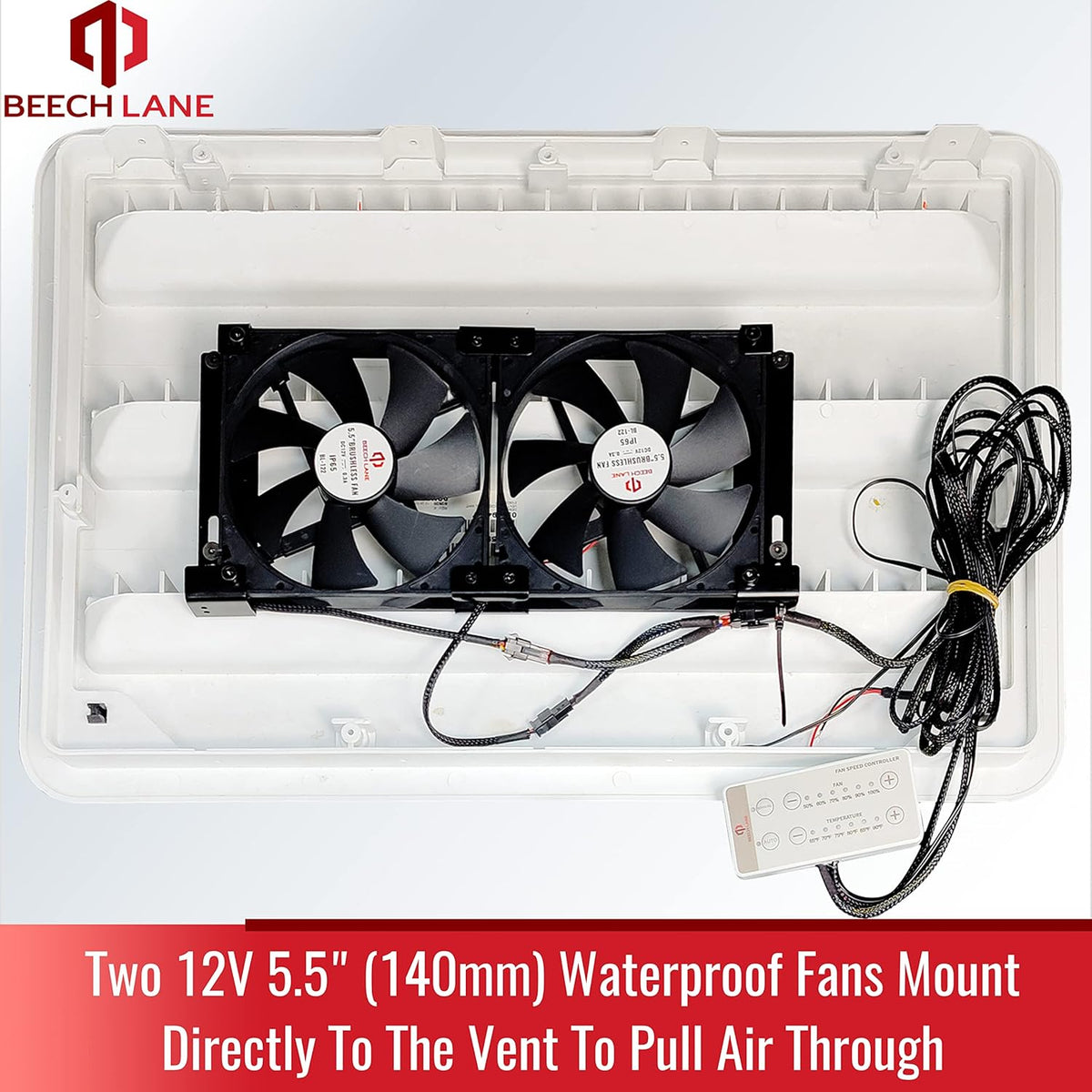 12V RV Ventilation Cooling Fan 5.5 (140mm), Pack of 2 B72437