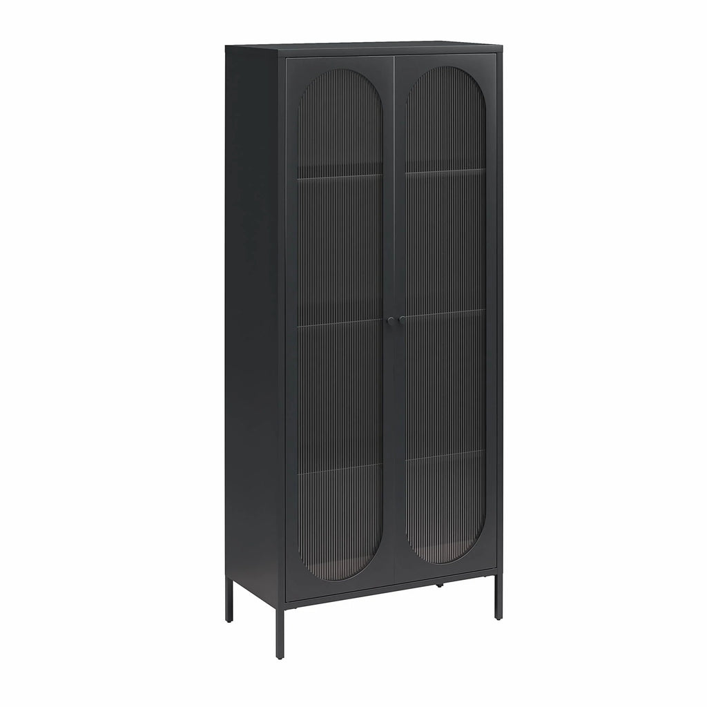 2-Door Accent Cabinet with Fluted Glass N677