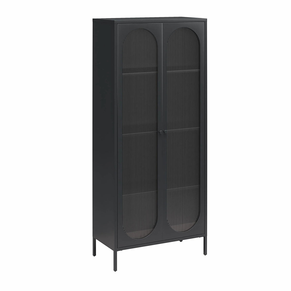 2-Door Accent Cabinet with Fluted Glass N677