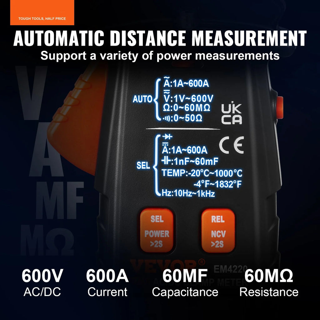 6000 Counts True RMS Digital Clamp Meter Q824