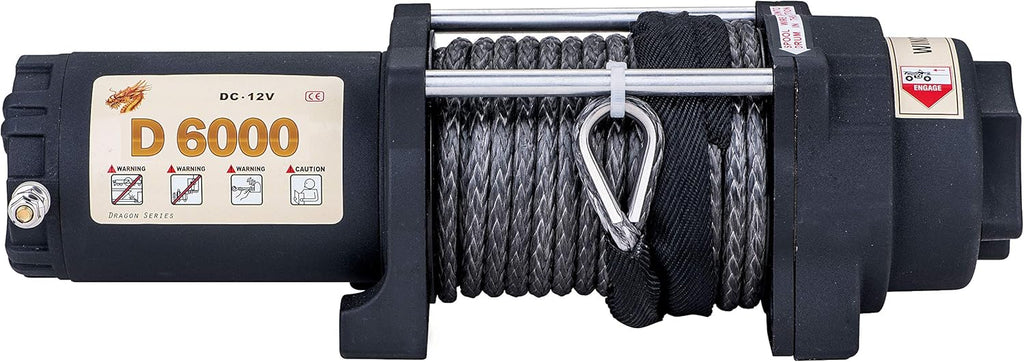 6000lb 12V Winch with Synthetic Rope and Wireless Remote Control N704