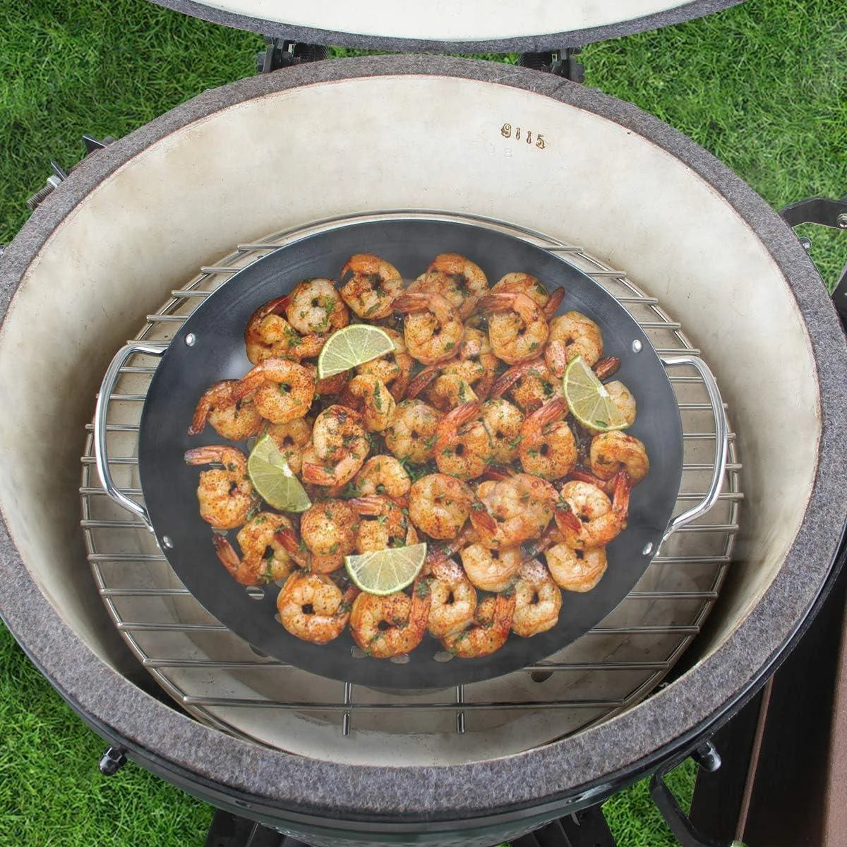Round Grill Wok with Handle BBQ Accessory E563