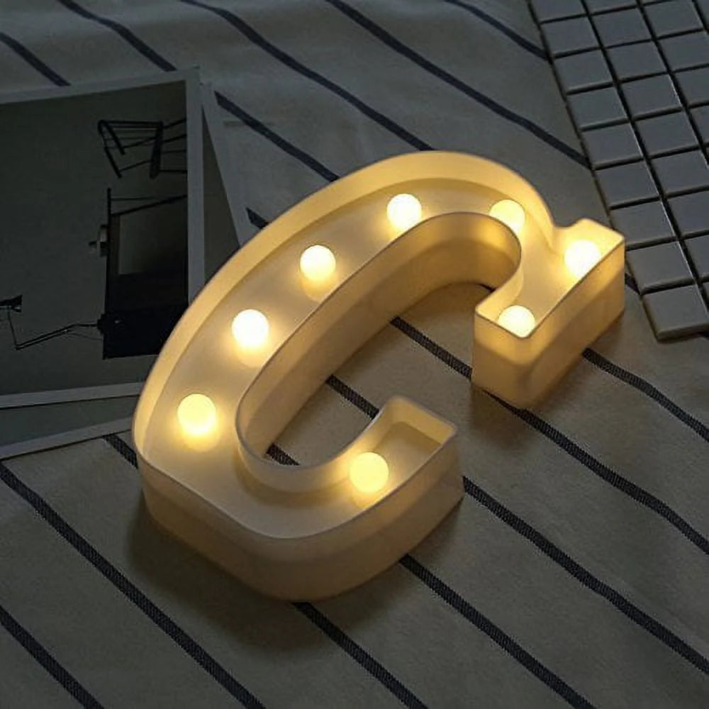 Light up Letter LED Alphabet Number Symbol Plastic Decoration D1623