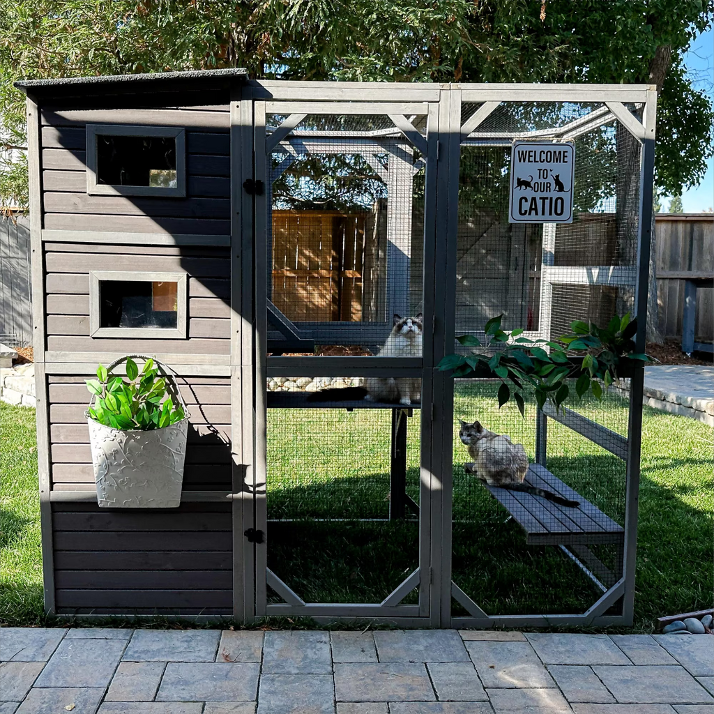 70''H 4 Tiers Outdoor Cat Cage P64723
