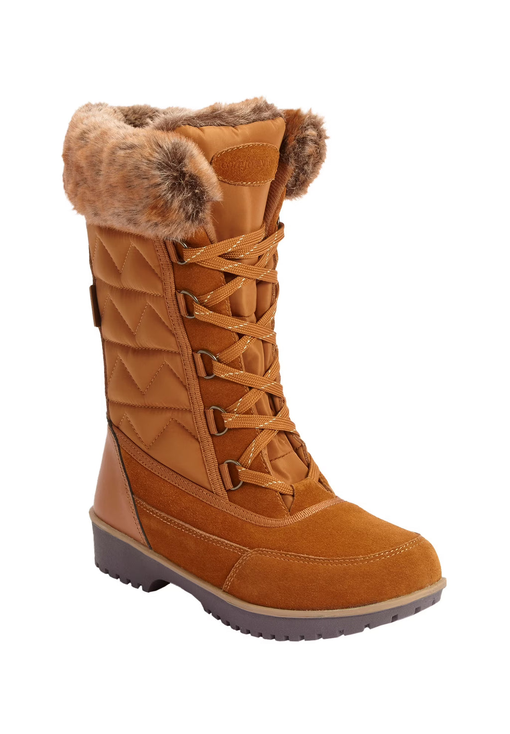 Tan Beige Waterproof Fleece Lining Winter Snow Boots P95611