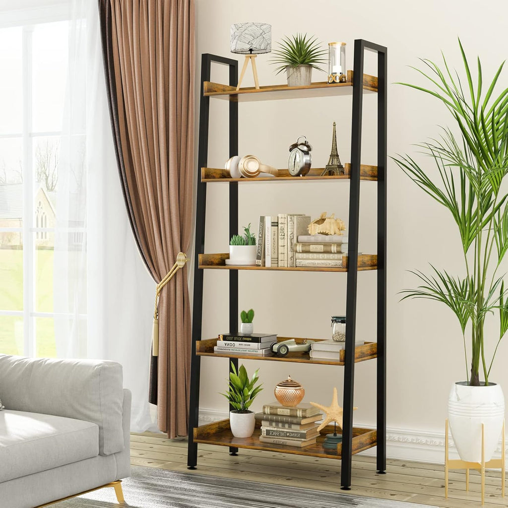 Adjustable Wood and Metal Bookshelf Q9510