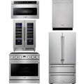 36 Gas Range, Refrigerator, Dishwasher, Microwave and Wine Cooler B3031