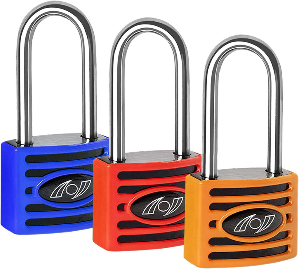 2.5 Inch Long Shackle Keyed Alike Padlocks 6 Pack Red Z47989