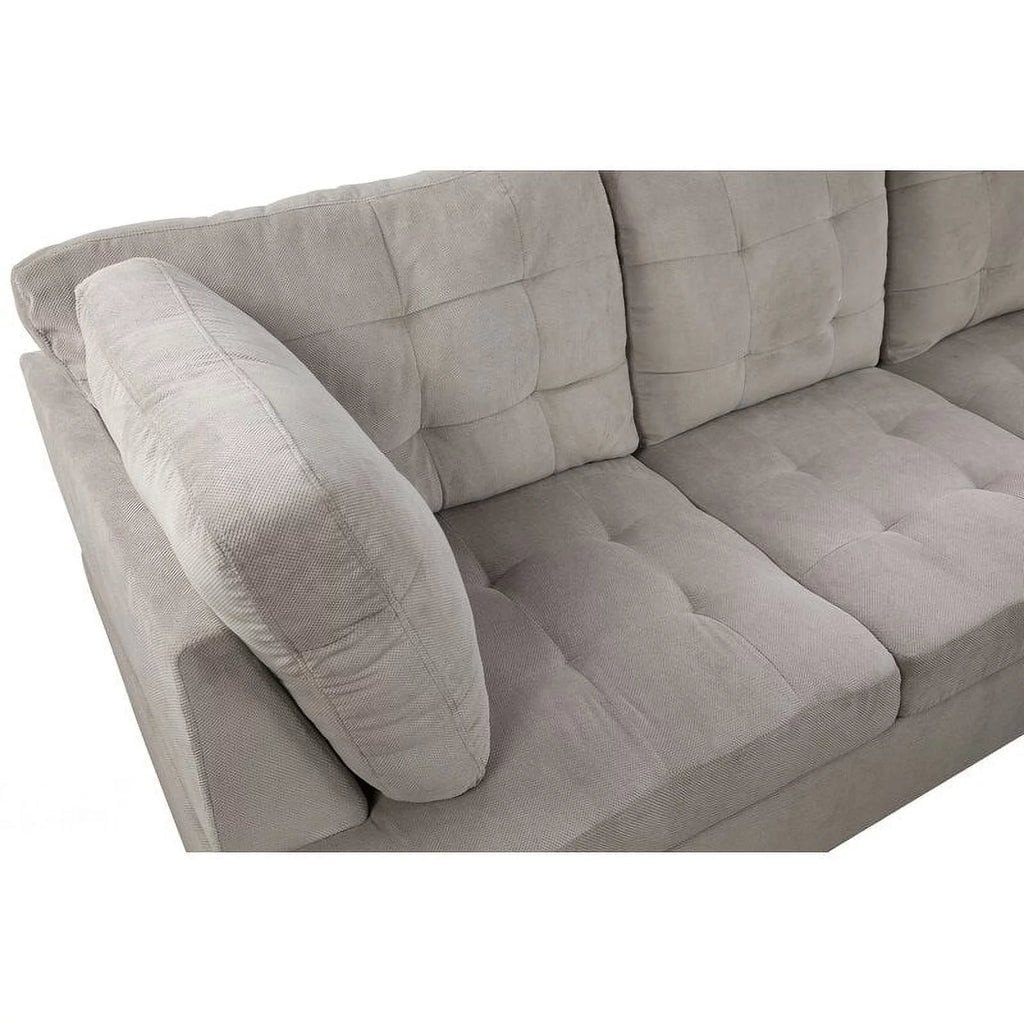Gray Left Hand Facing Sectional with Ottoman E1109