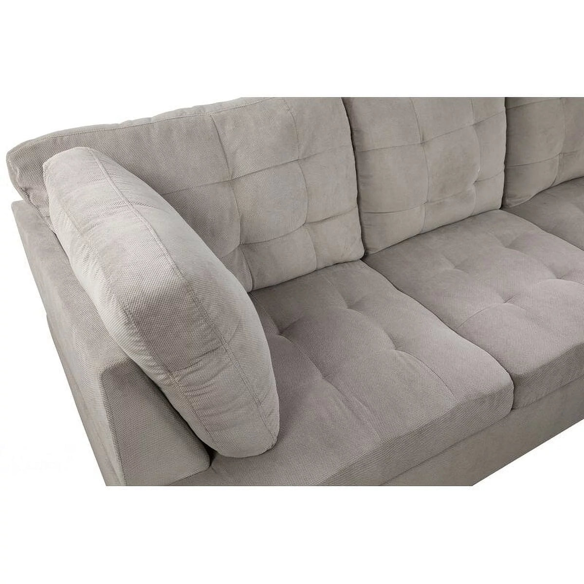 Gray Left Hand Facing Sectional with Ottoman E1109