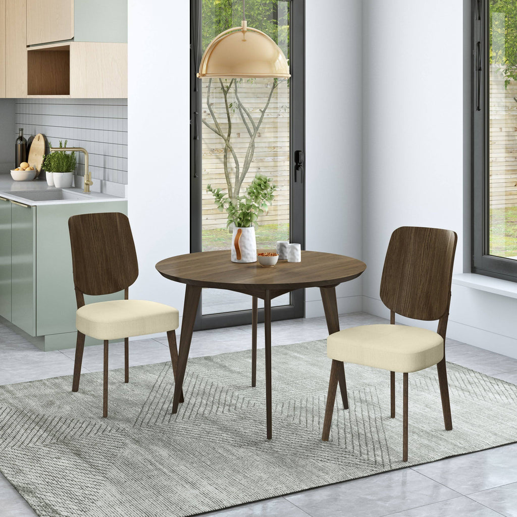 Oatmeal Linen Armless Side Chairs Set of 2 A971785