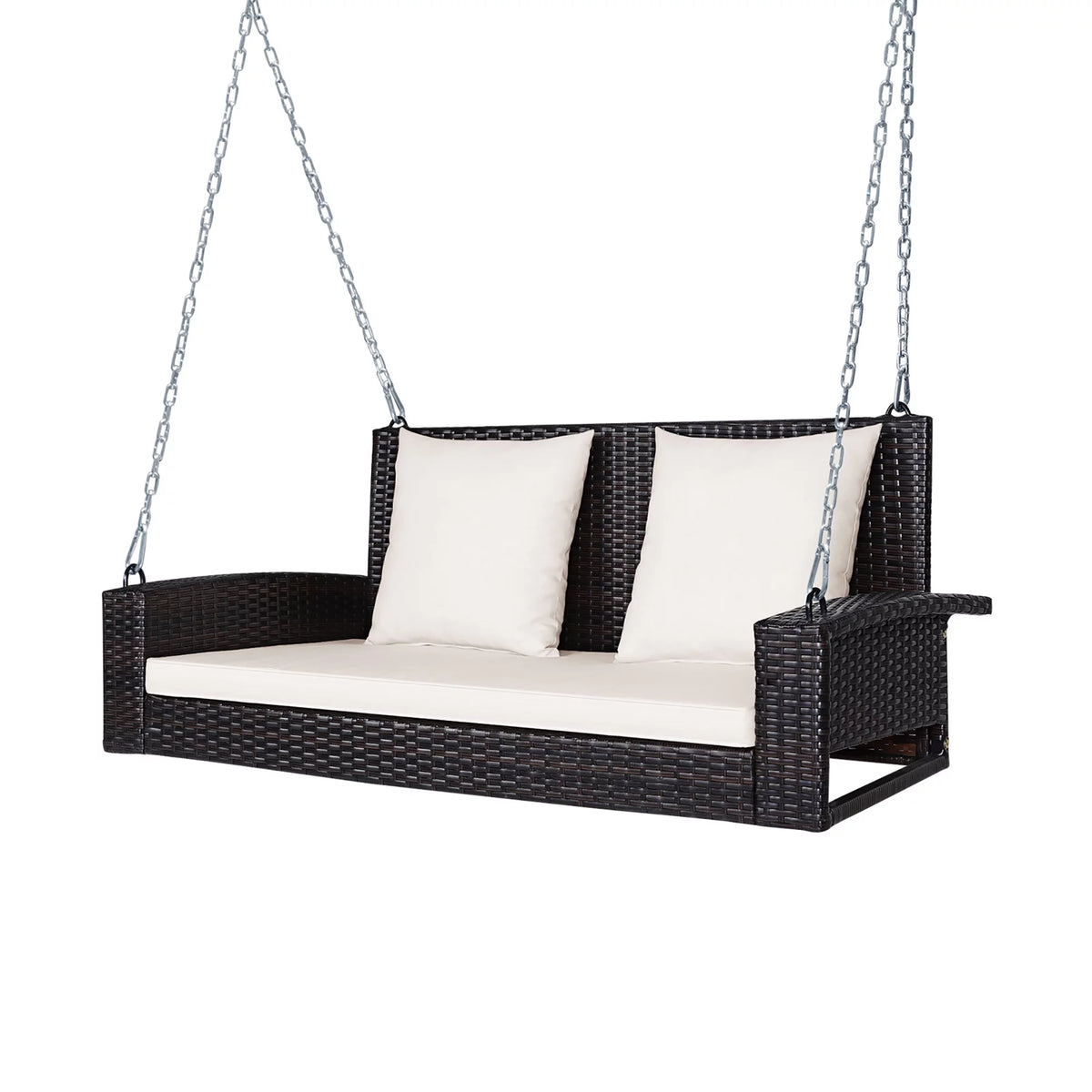 2-Person Rattan Hanging Porch Swing Bench M571413