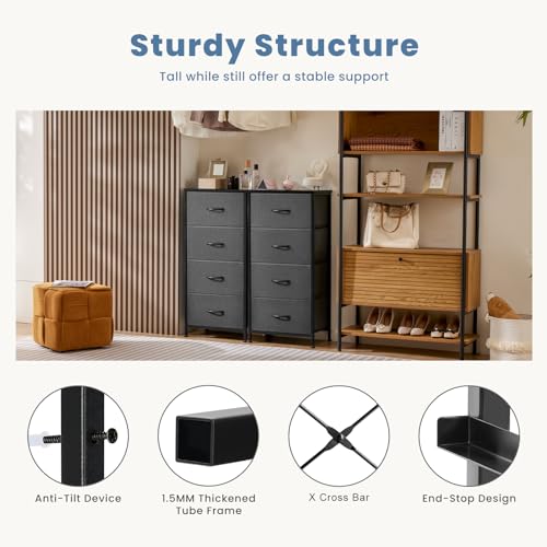 Fabric Storage Tower with 9 Drawers D364216