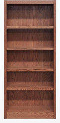 Five Shelf Bookcase 72" H Dry Oak Finish N803