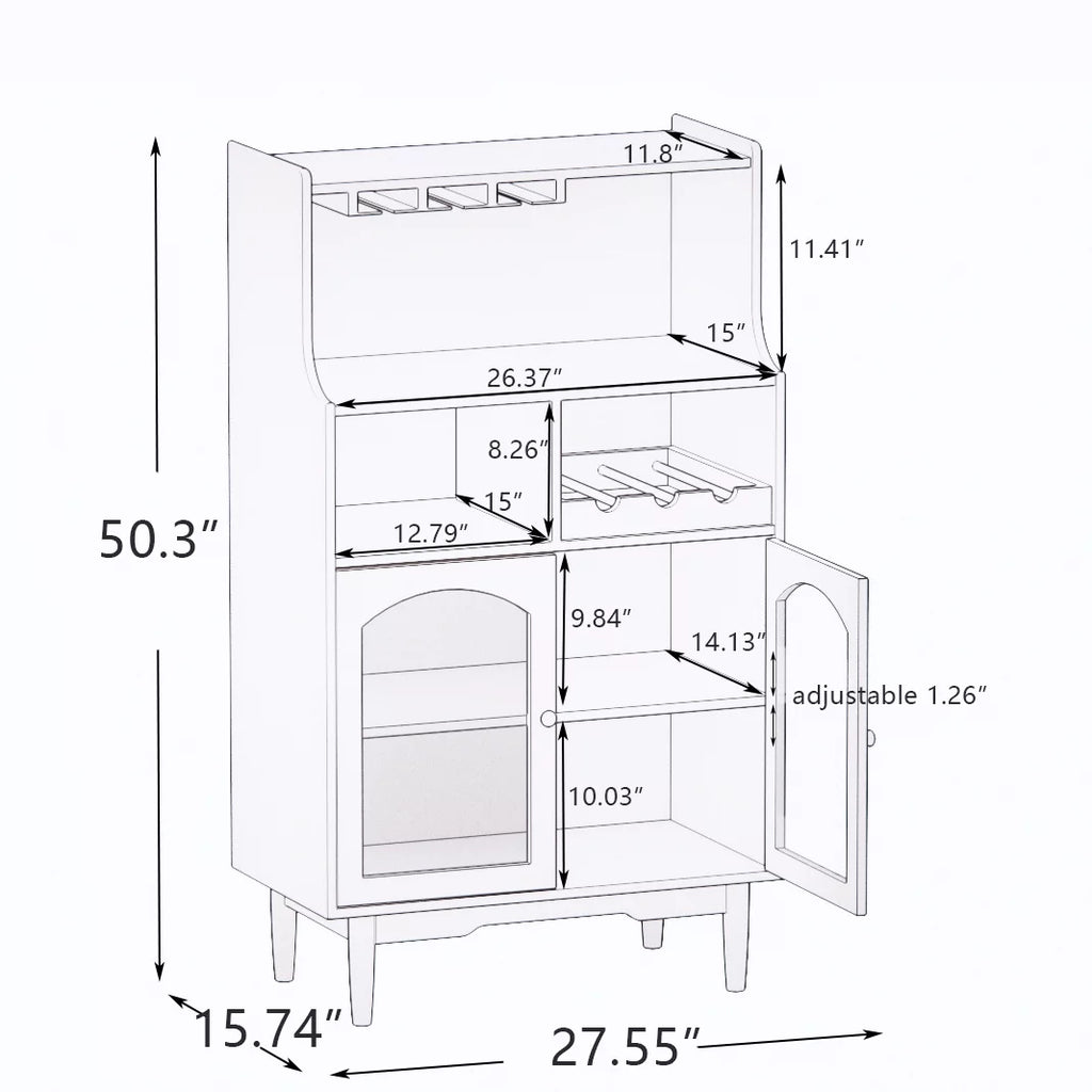 Grey Cabinet with Glass Doors B993