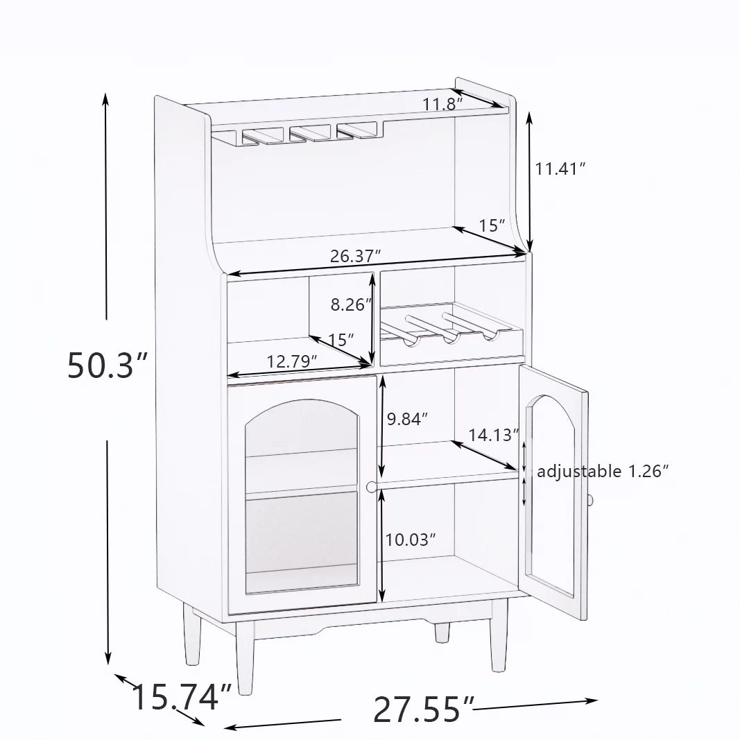Grey Cabinet with Glass Doors B993