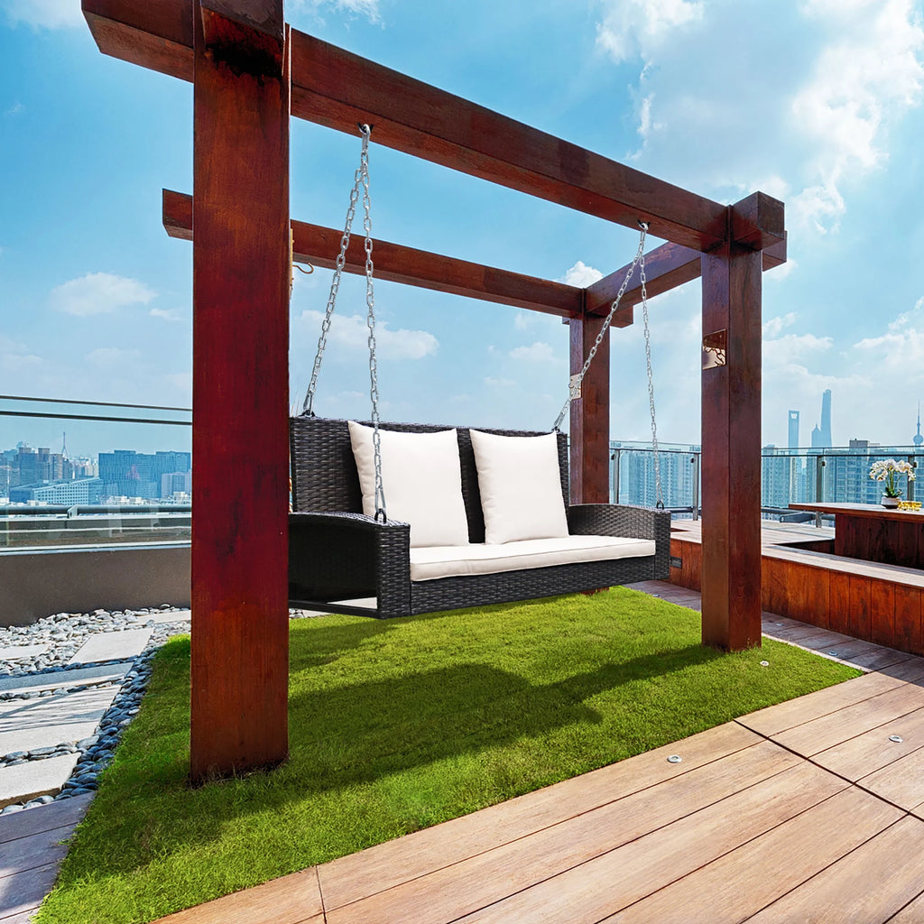2-Person Rattan Hanging Porch Swing Bench M571413