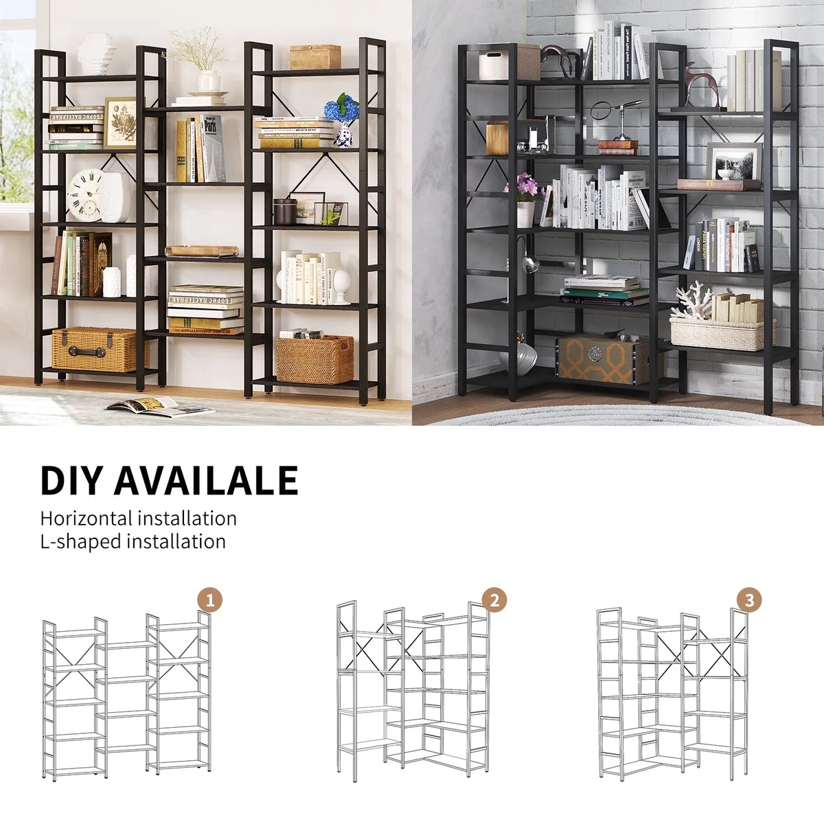 5 Tier 59" Tall Bookshelf F523