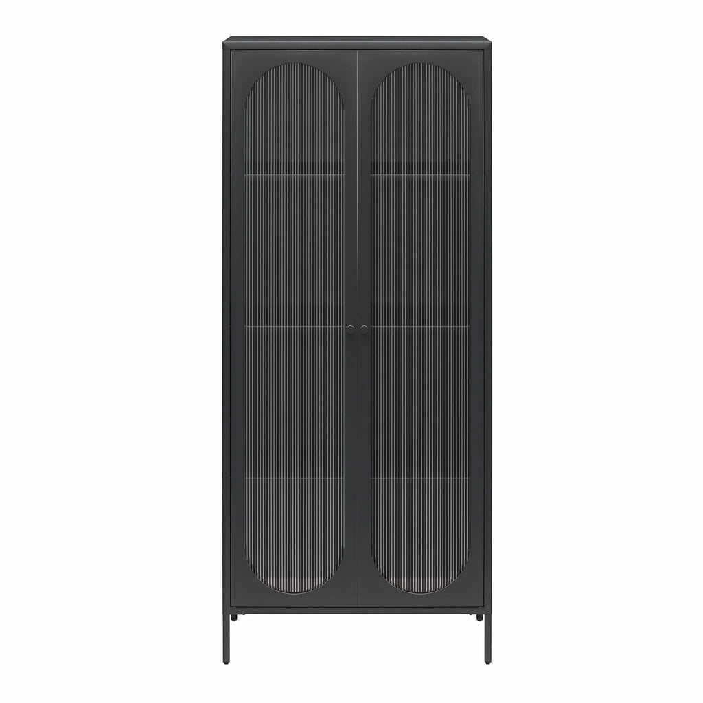 2-Door Accent Cabinet with Fluted Glass N677