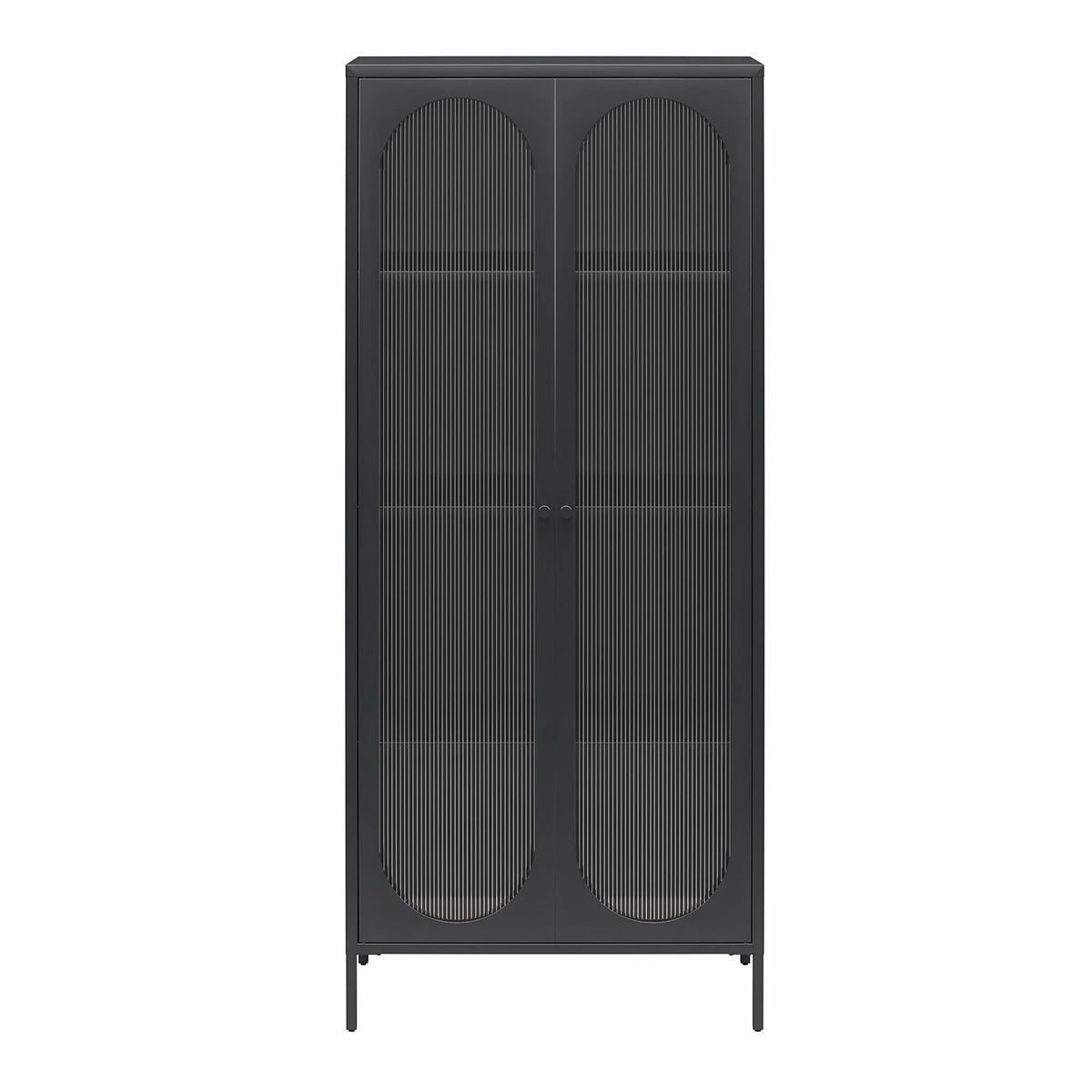 2-Door Accent Cabinet with Fluted Glass N677