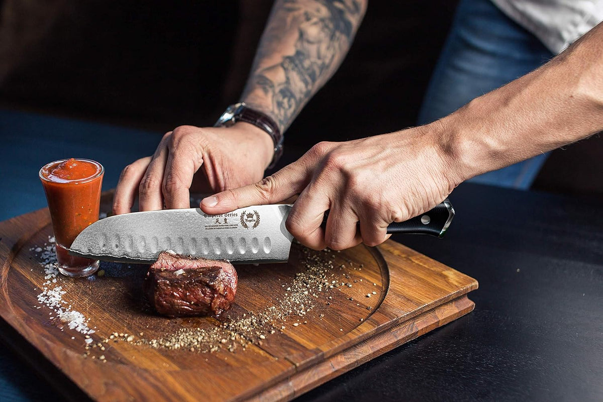 Santoku Chef Knife 7 inch with G-10 Ergonomic Handle Q5818