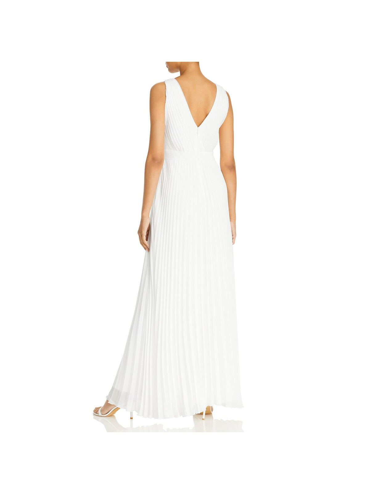 Ivory Pleated Maxi Dress Z1362