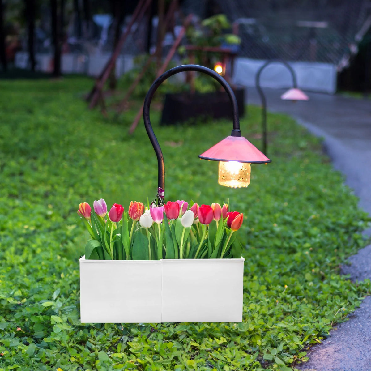 White Square Umbrella Planter G915