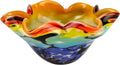 8” Mouth-Blown Art Glass Bowl E567