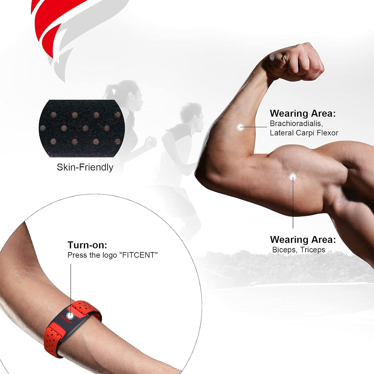 Heart Rate Monitor Armband, Bluetooth ANT+ Optical Sensor, Pack of 2 N4659
