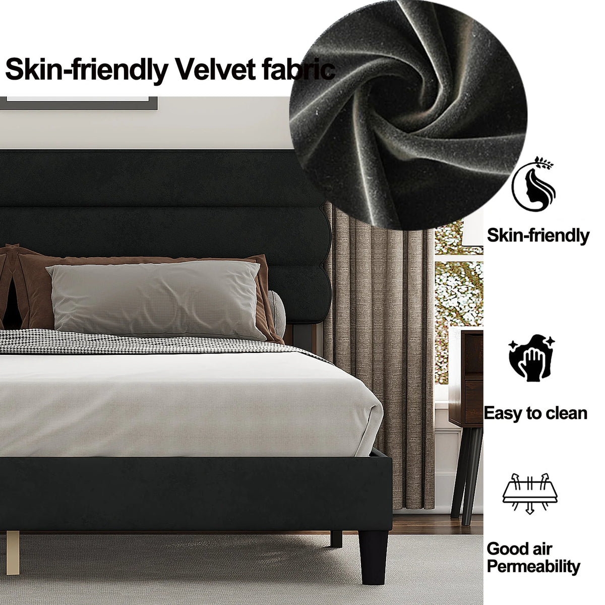 King Size Dark Gray Bed Frame U656458