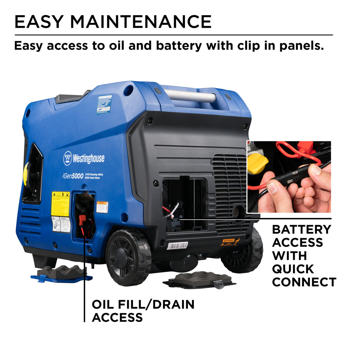5000 Peak Watt Gas Powered Portable Inverter Generator with Electric Start T854