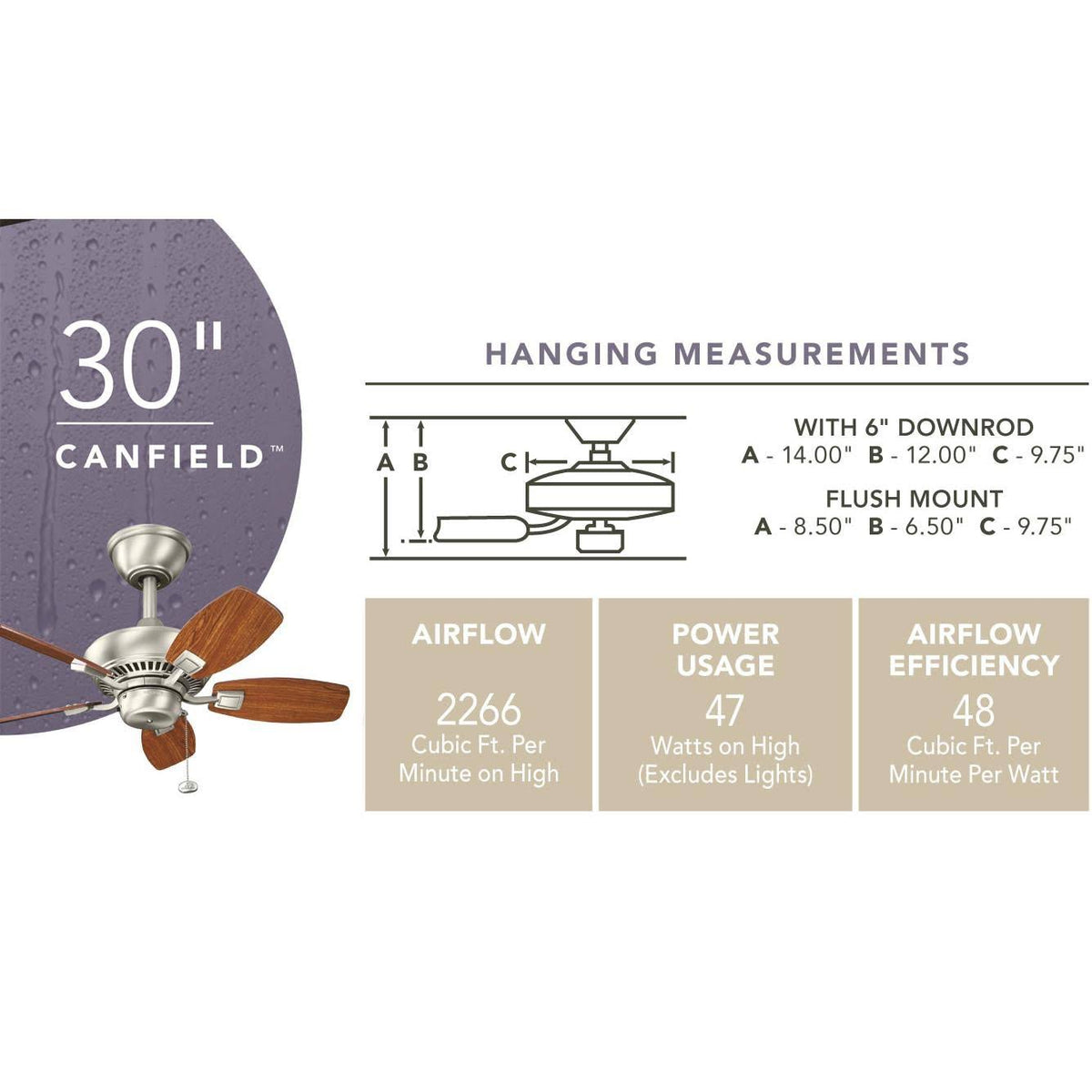 White Ceiling Fan O823