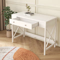 White Work Study Desk with Storage Drawer G576005