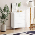 White 4-Tier 5-Drawer MDF Storage Cabinet X742