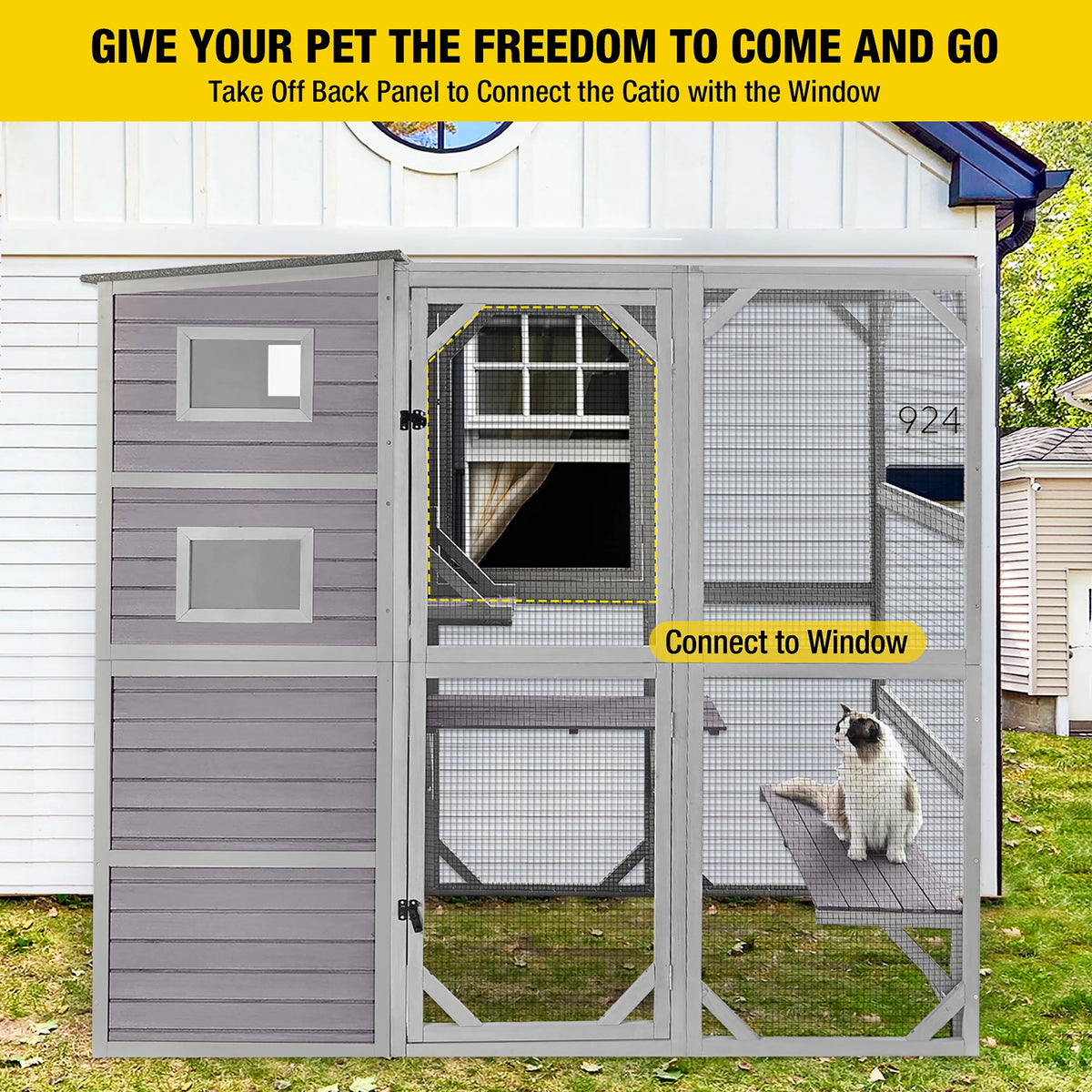 70''H 4 Tiers Outdoor Cat Cage P64723