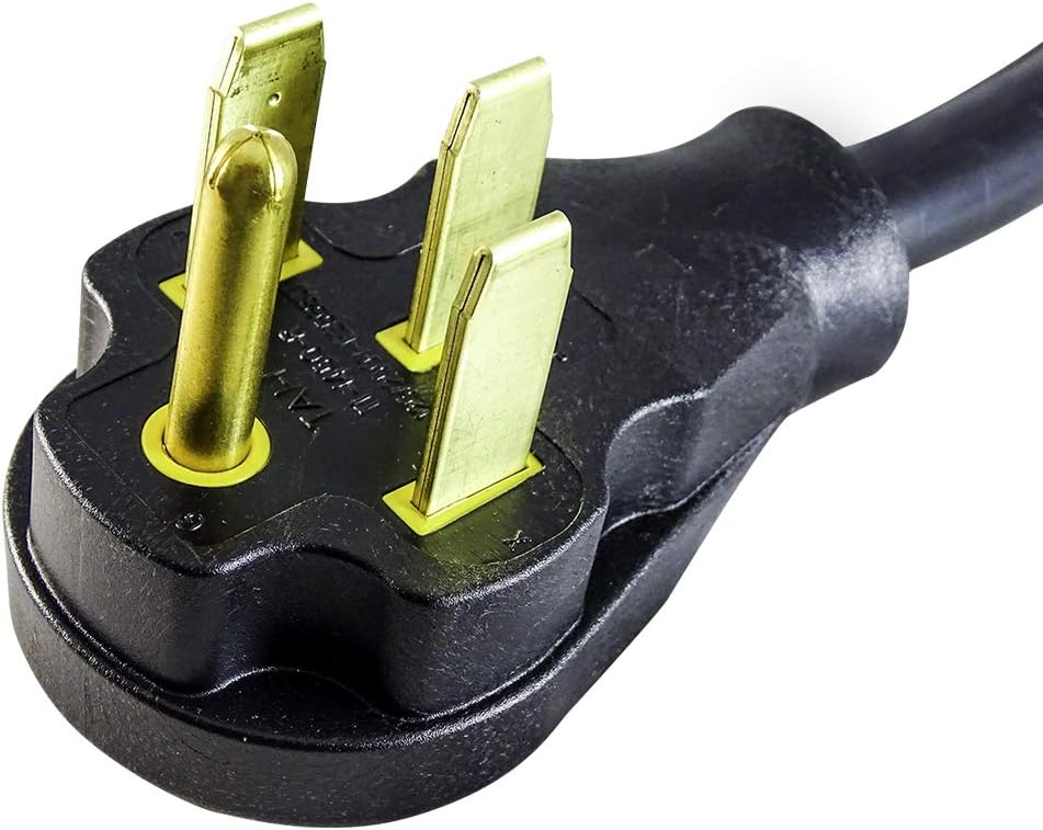 RV/Generator Dogbone Adapter 1.5ft NEMA 50 Amp Male to 30 Amp TT-30R Female Heavy Duty 10/3 STW Pigtail 4 Prongs to 3 Prongs Pack of 2 C22226