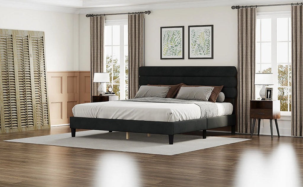 King Size Dark Gray Bed Frame U656458