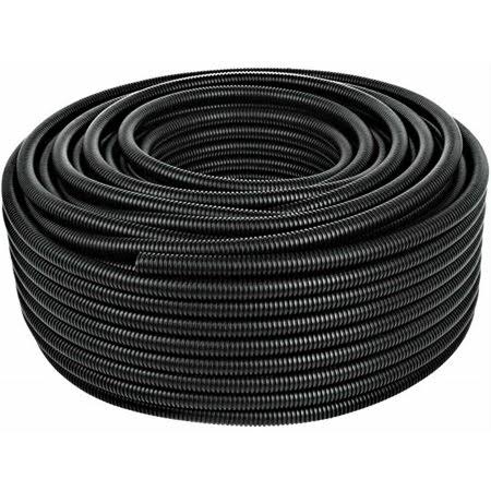 100 ft 1 inch Split Wire Loom Conduit Polyethylene Tubing Black E24946