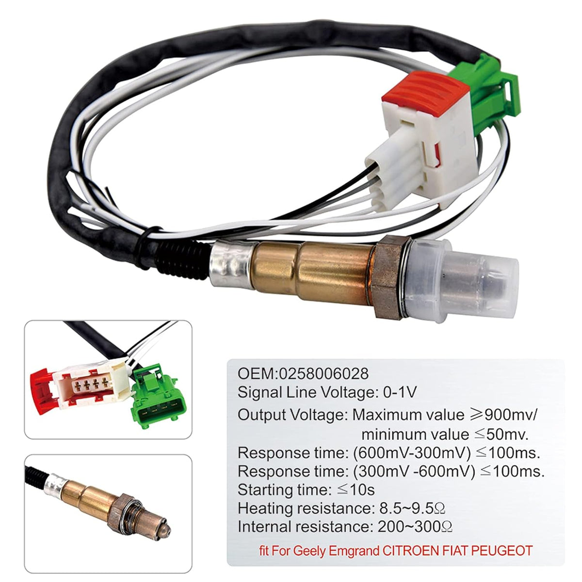 52mm LED Digital Air/Fuel Ratio Gauge with Narrowband O2 Oxygen Sensor Pack of 2 E43181