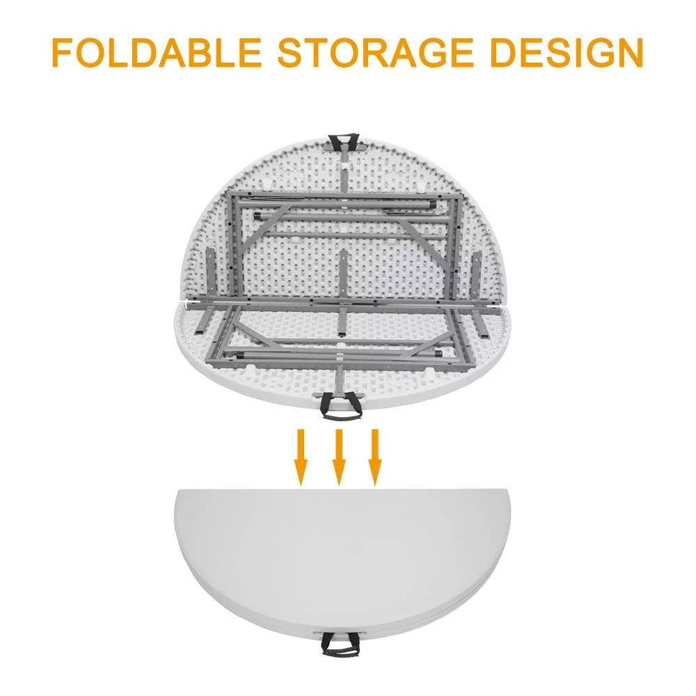 48" Round White Folding Plastic Table X75316