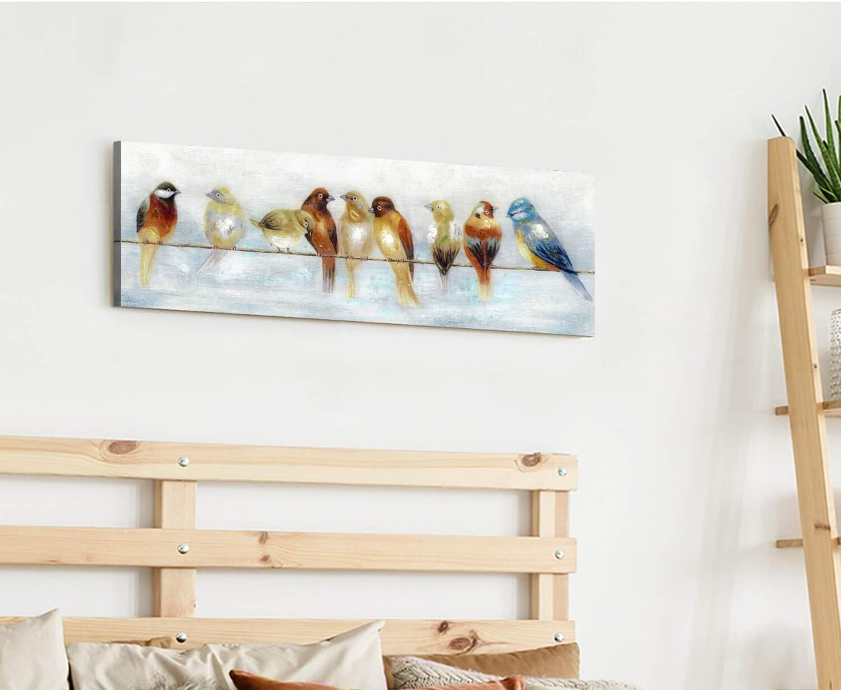 Abstract Birds Canvas Wall Art Sparrow Painting A959343