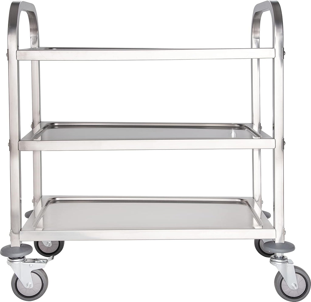 3 Shelf Stainless Steel Utility Cart, 400 Pound Capacity S37574