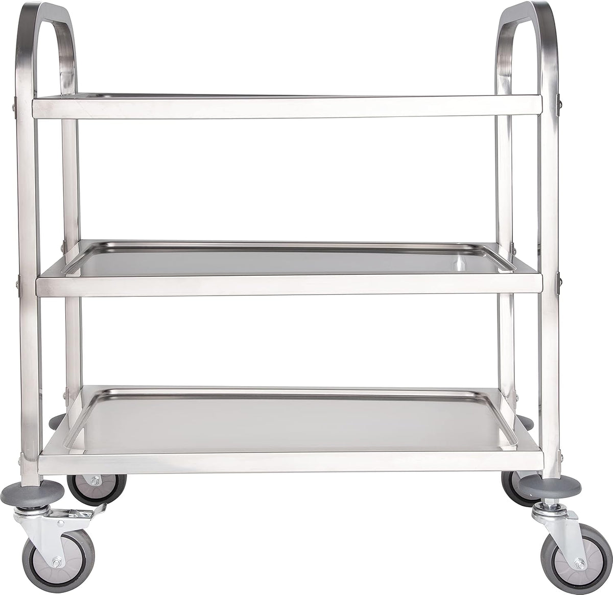 3 Shelf Stainless Steel Utility Cart, 400 Pound Capacity S37574