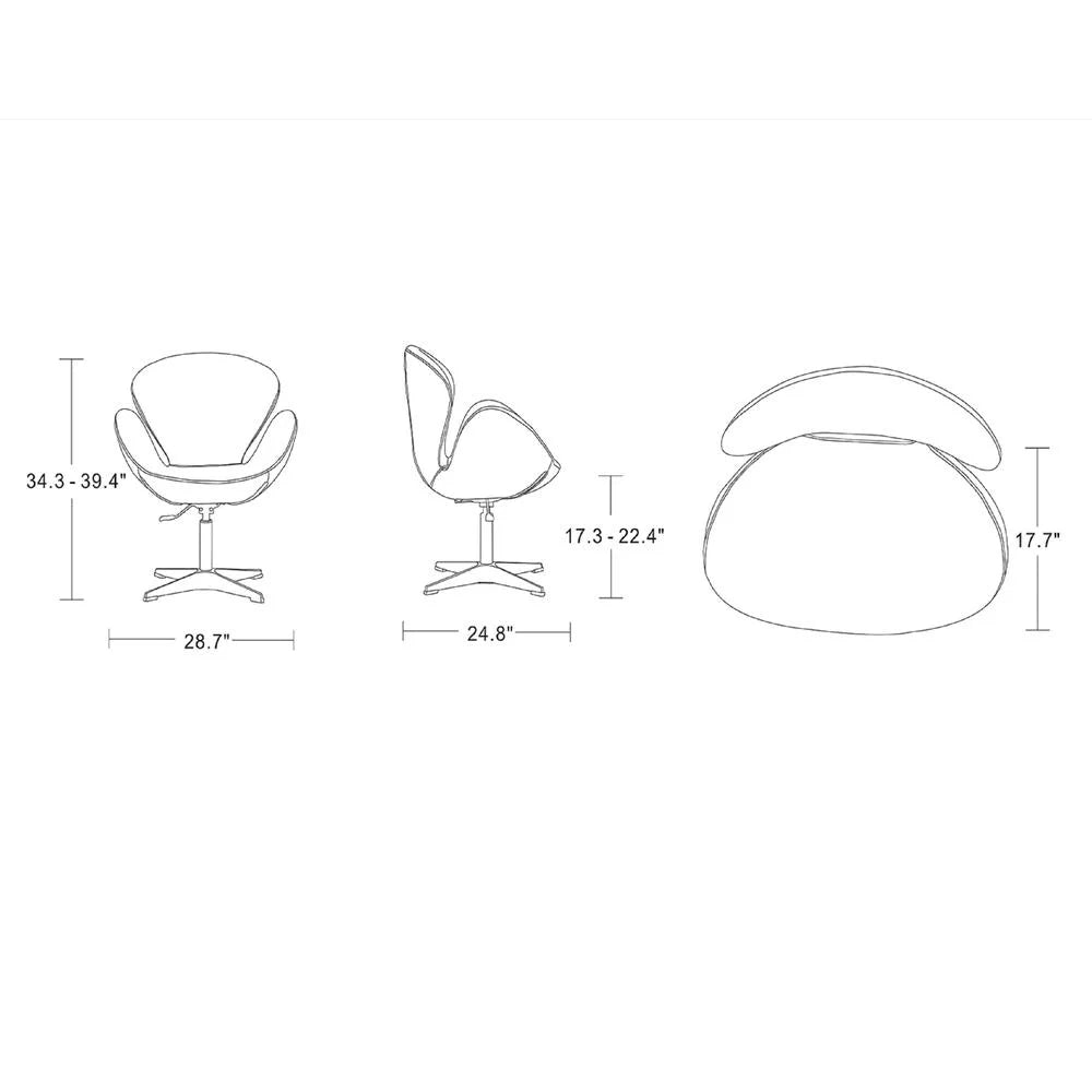 Wool Blend Adjustable Swivel Chair Set of 2 H32572