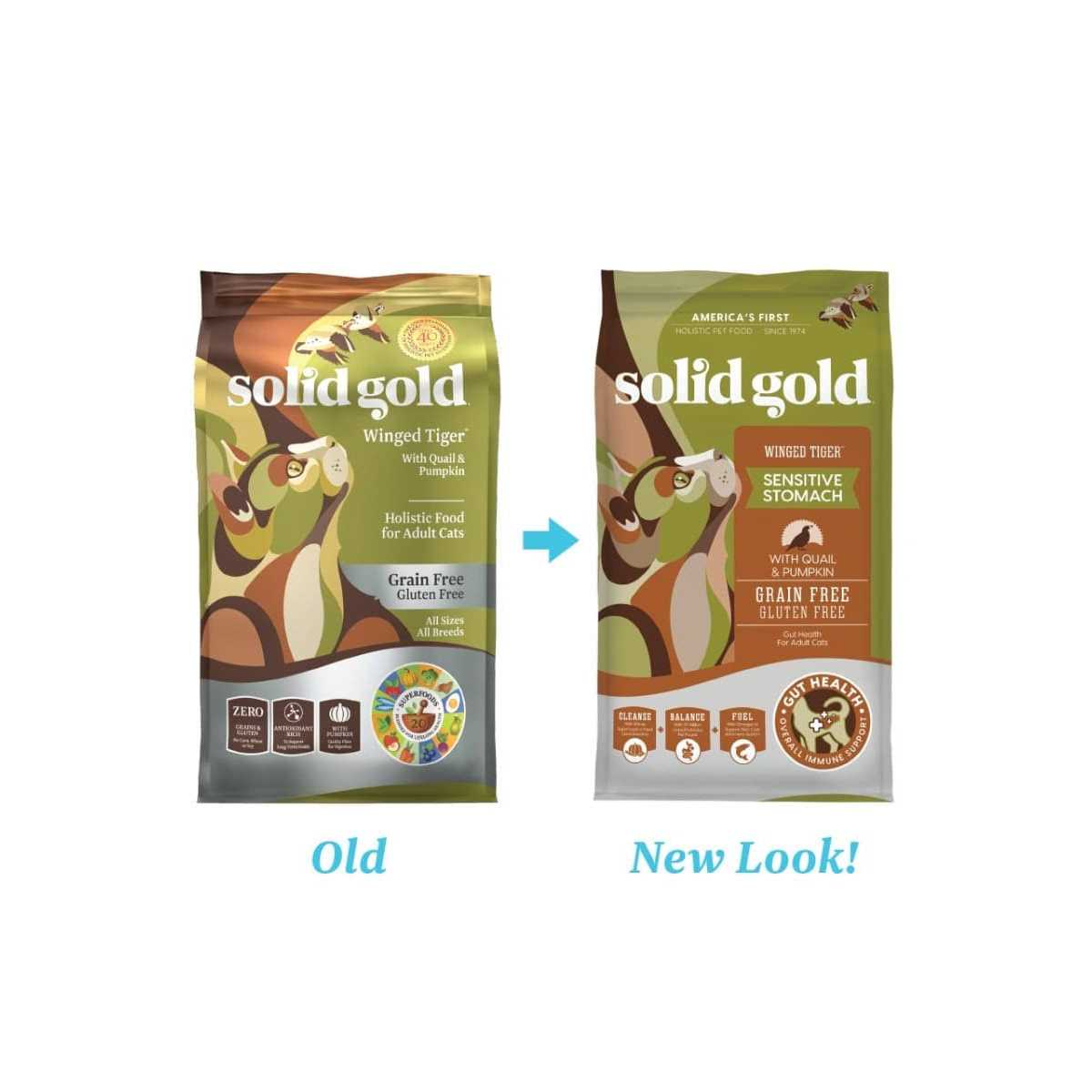 Solid Gold Winged Tiger Quail & Pumpkin Adult Dry Cat Food Q25809