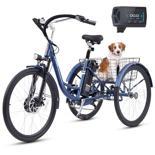 Electric Trike, 7 Speed, 48V 13Ah Battery, Front Suspension, 350W Motor, 24 26 inch Dual Chain W61499