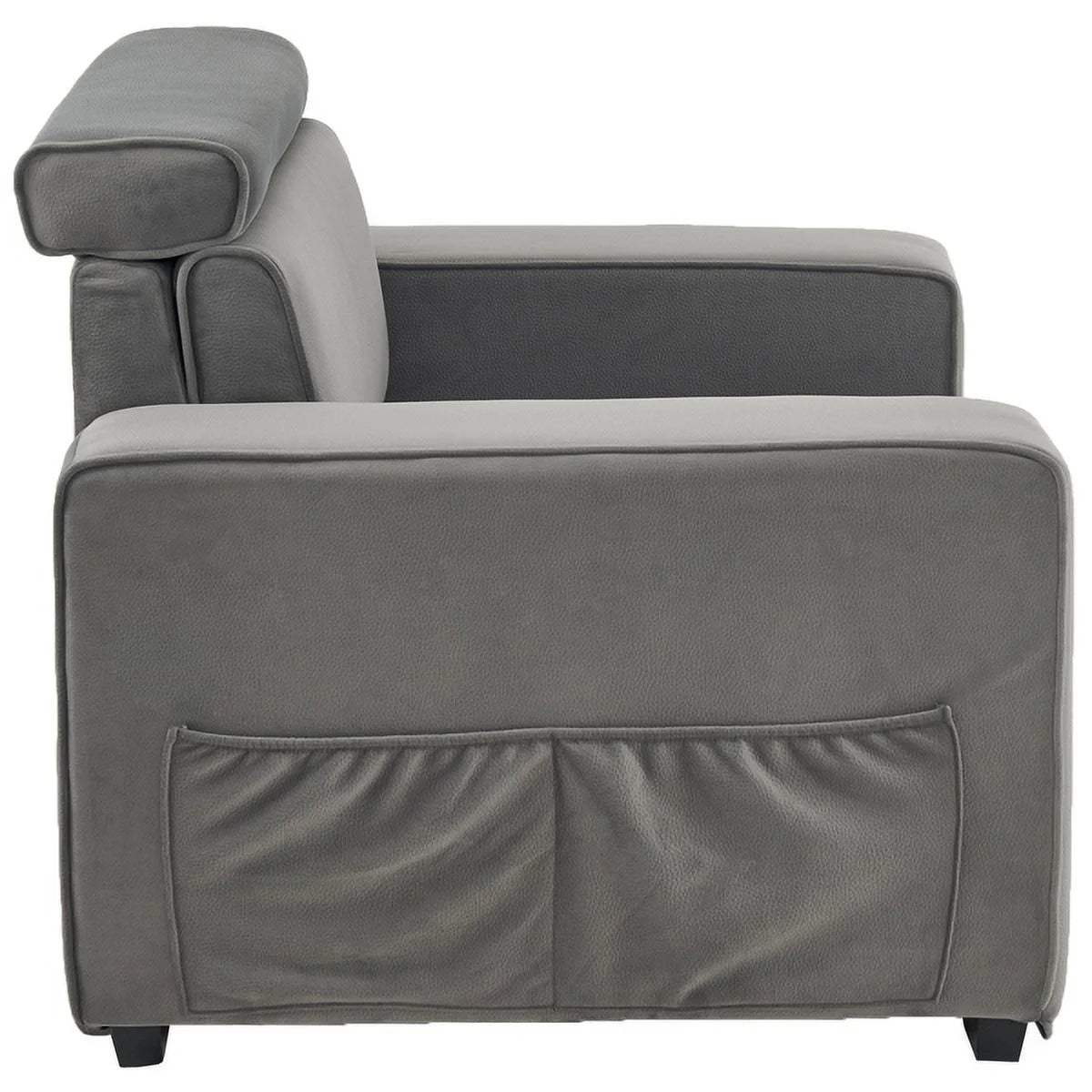 Brown Single Sofa with Side Pockets R734245
