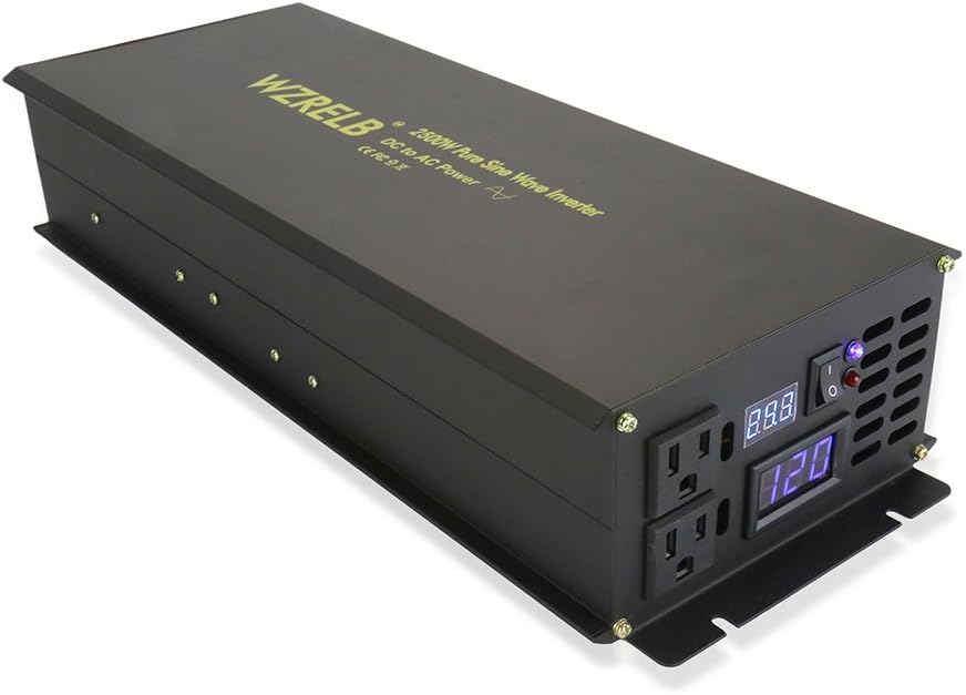 2500W Pure Sine Wave Power Inverter 12V 120V DC AC Converter Y192